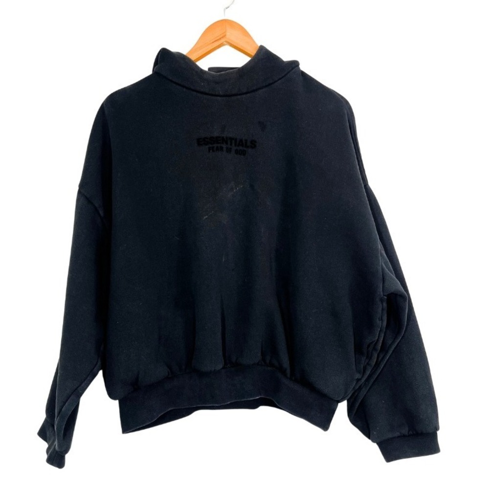 Fear of God ESSENTIALS Hoodie Black XS Oversized Distressed Grunge‎ Streetwear